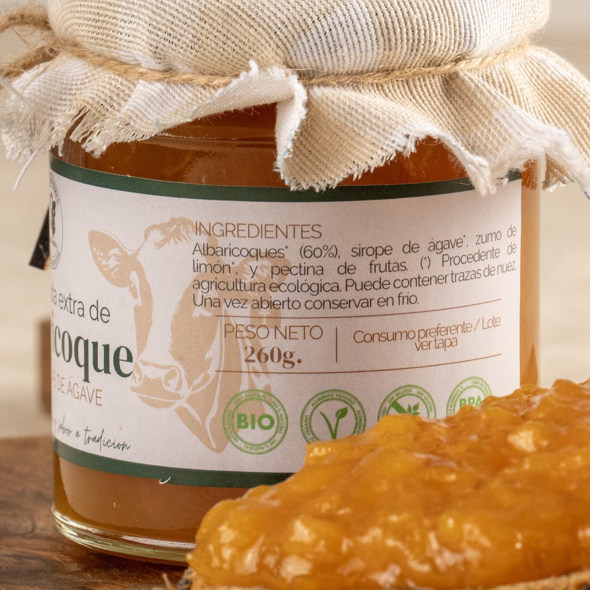 Mermelada de melocotón ecológica