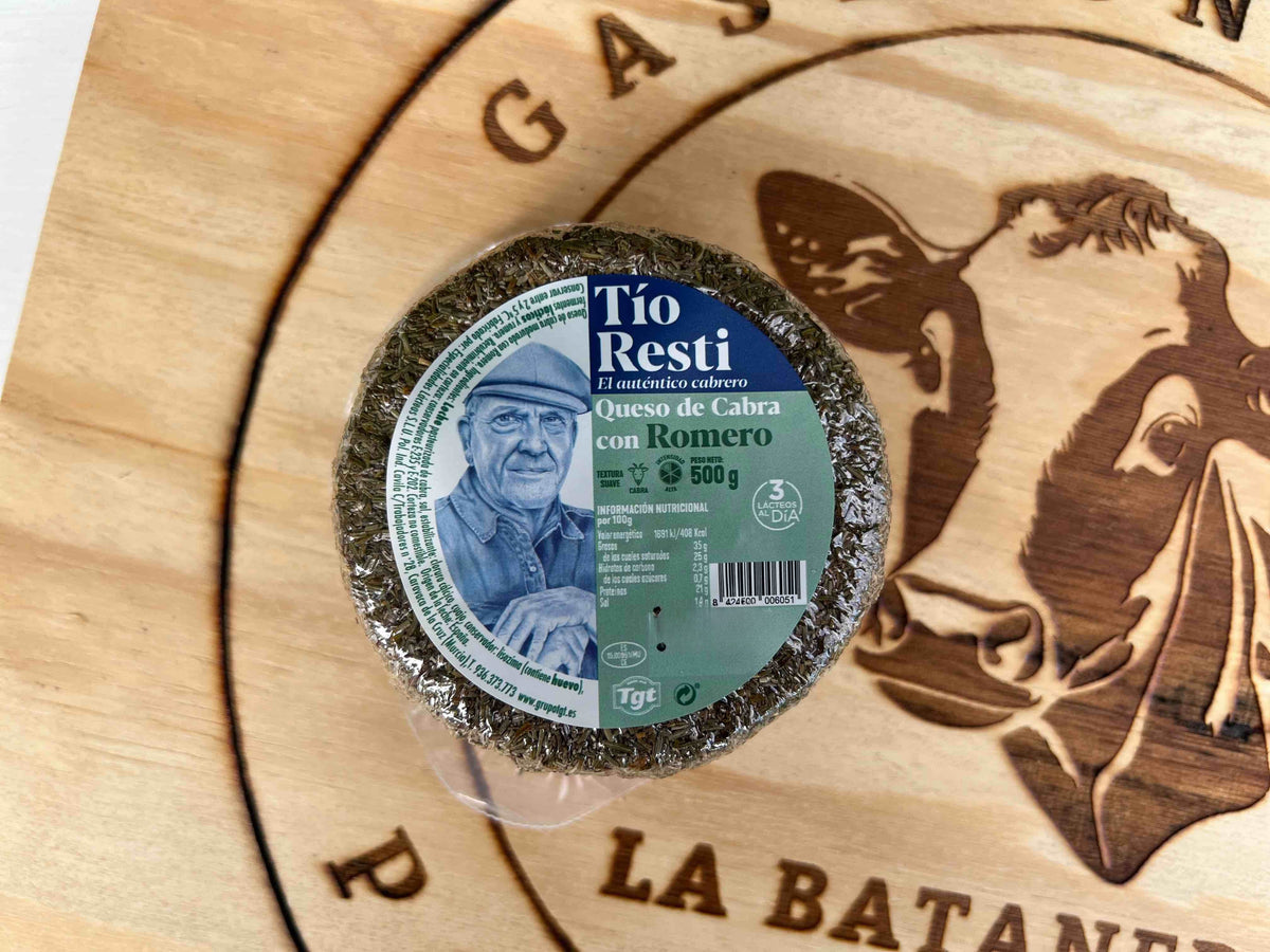Queso de Cabra con Romero 500g. - Tio Resti